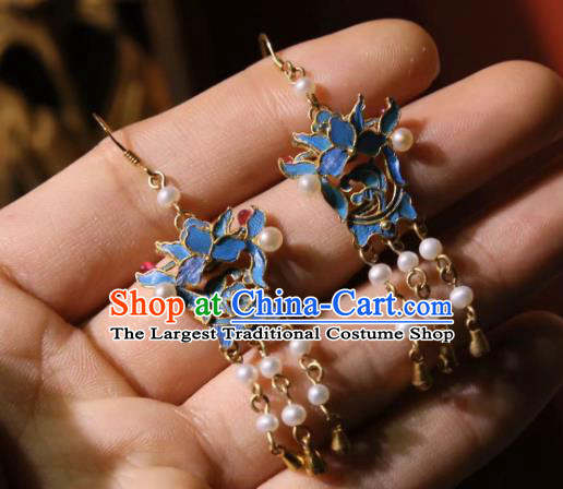 Handmade Chinese Traditional Culture Jewelry Pearls Earrings Cheongsam Ear Accessories