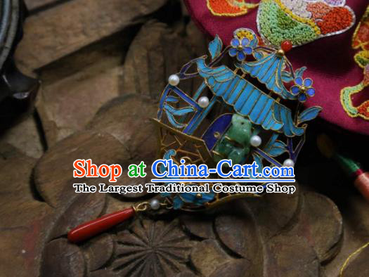 China Handmade Jadeite Brooch Traditional Cheongsam Cloisonne Butterfly Breastpin Accessories