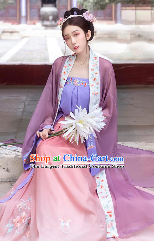 Traditional China Song Dynasty Palace Beauty Historical Clothing Ancient Imperial Consort Hanfu Dress Full Set