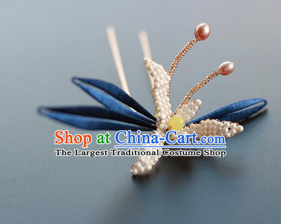 China Classical Beads Orchid Hair Stick Traditional Song Dynasty Princess Hairpin
