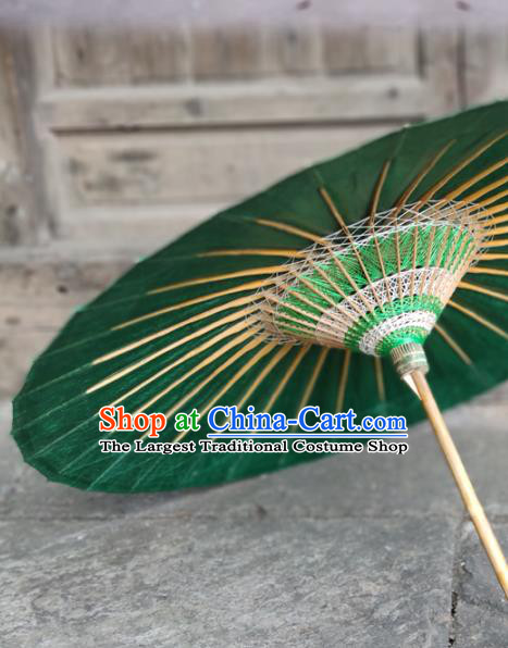 China Handmade Green Oil Paper Umbrella Classical Dance Umbrella Bumbershoot
