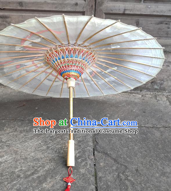 China Painting Fox Umbrella Traditional Oil Paper Umbrella Craft Classical Dance Umbrellas