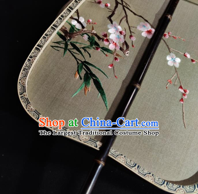 Chinese Embroidered Plum Blossom Palace Fan Ancient Song Dynasty Silk Fan Traditional Hanfu Fan