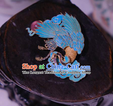 China Traditional Cheongsam Cloisonne Phoenix Breastpin Jewelry Handmade Tourmaline Brooch Filigree Accessories