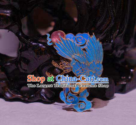 China Traditional Cheongsam Cloisonne Phoenix Breastpin Jewelry Handmade Tourmaline Brooch Filigree Accessories