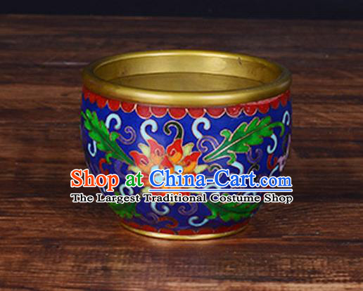 China Handmade Enamel Brass Cup Traditional Cloisonne Ornament Brush Washer