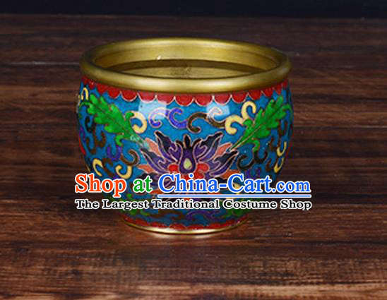 China Handmade Enamel Brass Cup Traditional Cloisonne Ornament Brush Washer