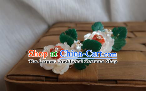 China Handmade Hanfu Flower Hairpin Traditional Ancient Princess Shell Plum Blossom Hair Stick