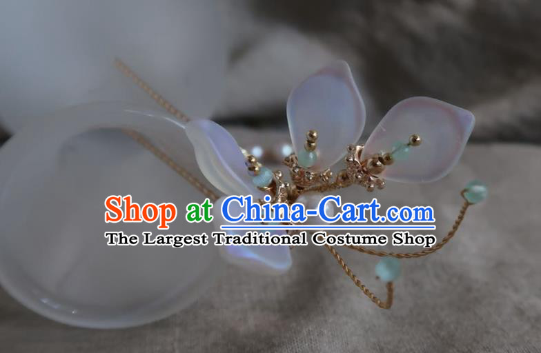 China Handmade Hanfu Moonshine Butterfly Hairpin Traditional Ancient Ming Dynasty Hair Clip