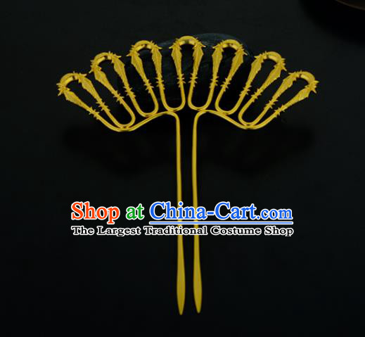 China Ancient Court Woman Hairpin Handmade Traditional Song Dynasty Golden Hair Stick