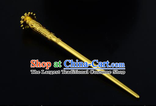 China Ancient Court Lady Golden Hairpin Handmade Traditional Song Dynasty Empress Hair Stick