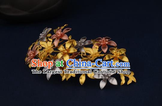 China Ancient Princess Hairpin Handmade Traditional Ming Dynasty Flowers Hair Claw