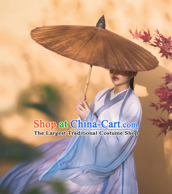 China Traditional Jin Dynasty Nobility Woman Historical Costumes Ancient Female Swordsman Hanfu Dress Clothing