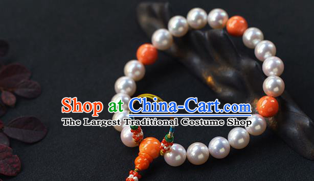 Chinese Ancient Imperial Consort Jewelry Accessories Traditional Qing Dynasty Pearls Brooch