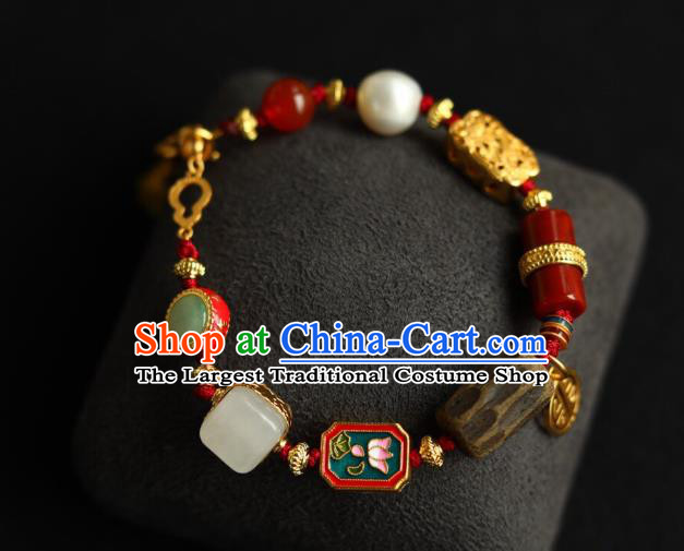 Chinese Traditional Eaglewood Bracelet Accessories Handmade Agate Bangle Accessories