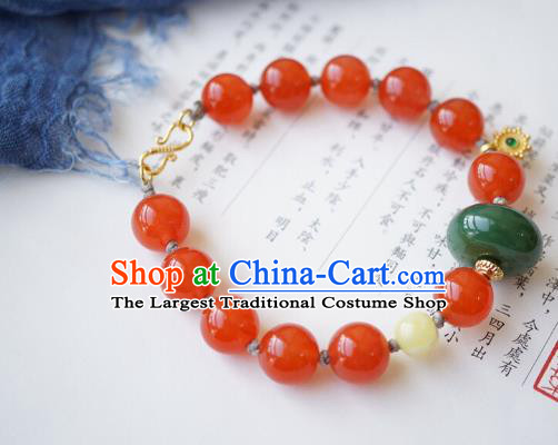 Chinese Traditional Wristlet Accessories Handmade Agate Beads Bracelet