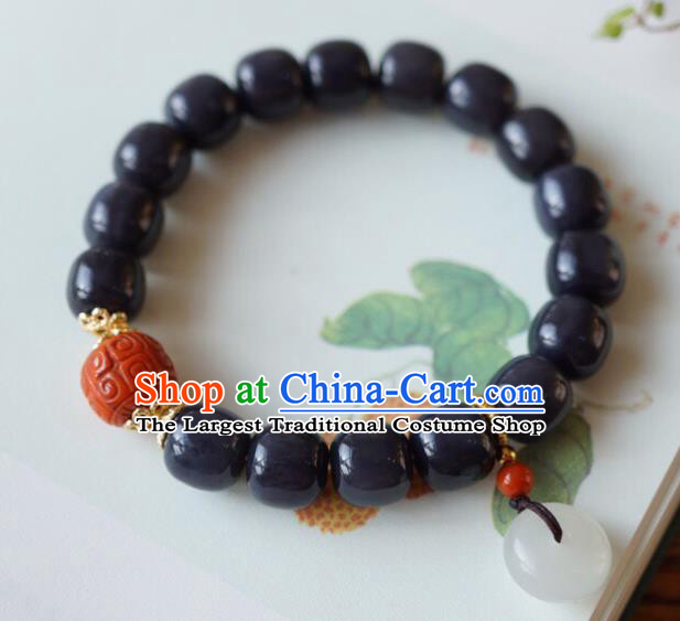 Chinese Traditional Jadeite Wristlet Accessories Handmade Purple Jade Bracelet