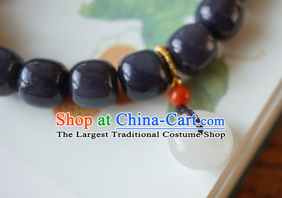 Chinese Traditional Jadeite Wristlet Accessories Handmade Purple Jade Bracelet