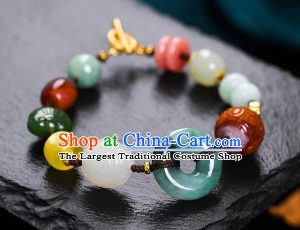 Chinese Traditional Gems Wristlet Accessories National Cheongsam Jade Carving Bracelet