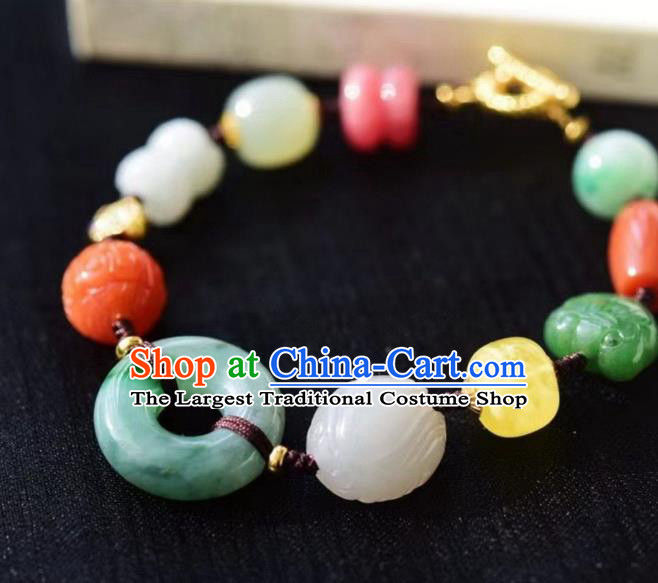 Chinese Traditional Gems Wristlet Accessories National Cheongsam Jade Carving Bracelet
