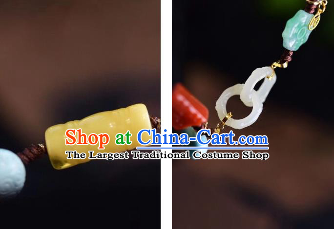 Chinese Traditional Agate Carving Wristlet Accessories National Cheongsam Wedding Bracelet