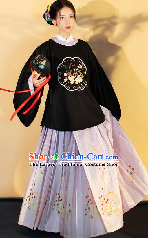 Traditional China Ming Dynasty Young Lady Historical Costumes Ancient Civilian Girl Hanfu Clothing