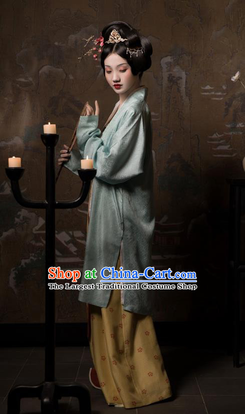 China Ancient Patrician Woman Hanfu Costumes Traditional Song Dynasty Female Historical Clothing
