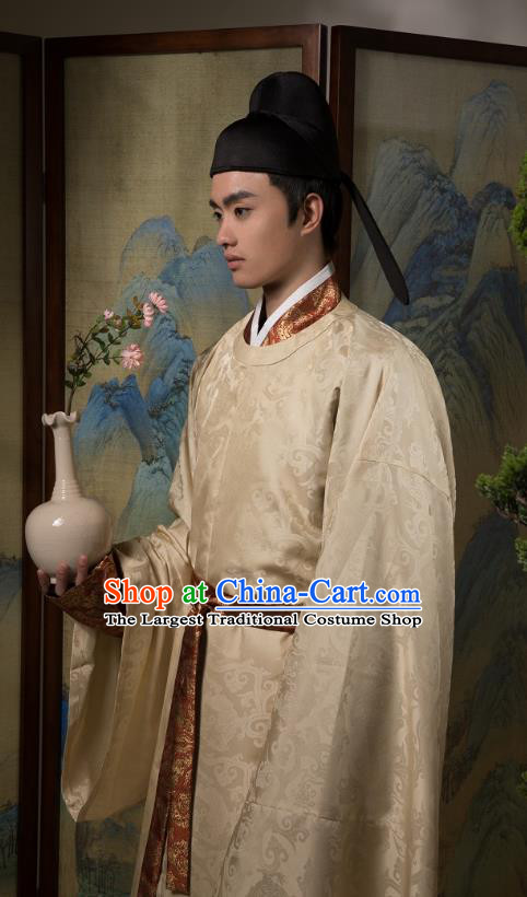China Ancient Nobility Childe Hanfu Robe Traditional Song Dynasty Scholar Historical Costume for Men
