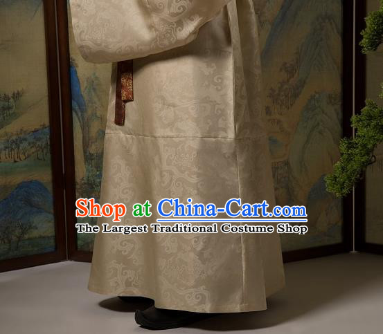 China Ancient Nobility Childe Hanfu Robe Traditional Song Dynasty Scholar Historical Costume for Men