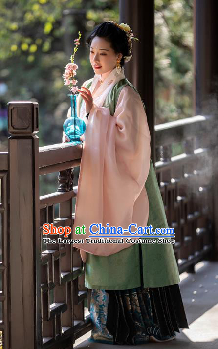 China Ancient Noble Woman Historical Costumes Traditional Ming Dynasty Female Hanfu Clothing Complete Set