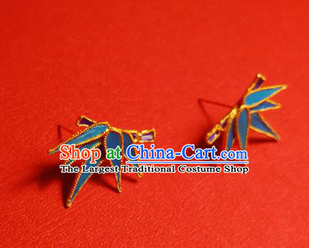 Chinese Traditional Cheongsam Earrings Jewelry National Bamboo Leaf Ear Accessories