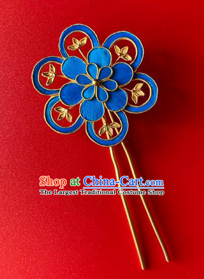 China Traditional Hair Accessories Flower Hair Stick Handmade Qing Dynasty Court Lady Hairpin