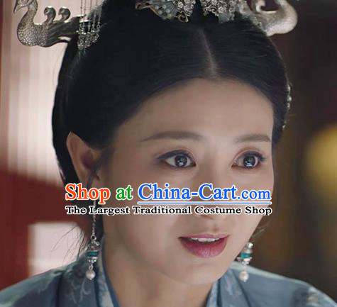 Chinese Classical Han Dynasty Palace Lady Ear Accessories Ancient Imperial Consort Silver Earrings