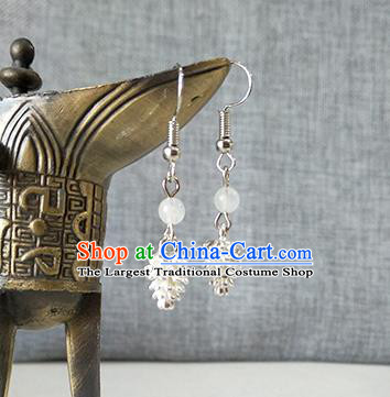 Chinese Ming Dynasty Swordswoman Ear Accessories Ancient Young Lady Argent Earrings