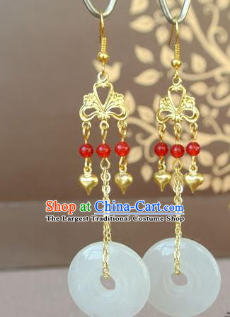 Chinese Tang Dynasty Court Beauty Ear Accessories Ancient Imperial Consort Xiao Jade Earrings