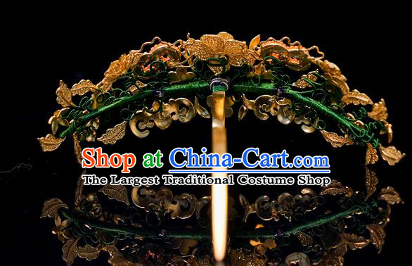 China Ancient Empress Blueing Hair Crown Traditional Court Pearls Hair Jewelry Qing Dynasty Hair Accessories