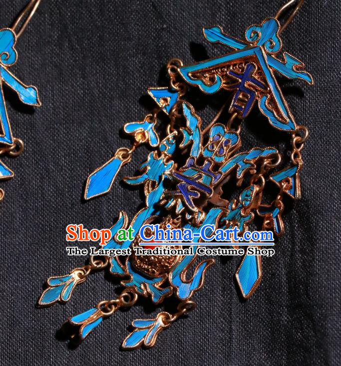 Chinese Classical Cheongsam Jewelry Ancient Qing Dynasty Ear Accessories Filigree Earrings