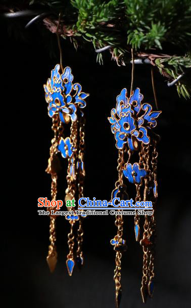 Chinese Classical Court Jewelry Qing Dynasty Palace Lady Earrings Ancient Empress Ear Accessories