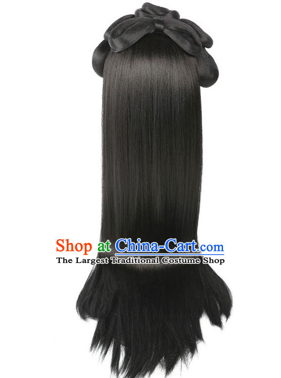 Handmade Chinese Traditional Song Dynasty Princess Wigs Ancient Young Beauty Wig Sheath Headwear