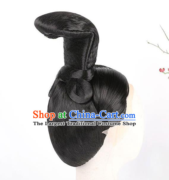 Handmade Chinese Ancient Palace Lady Wig Sheath Traditional Tang Dynasty Empress Helan Mingyu Wigs Chignon