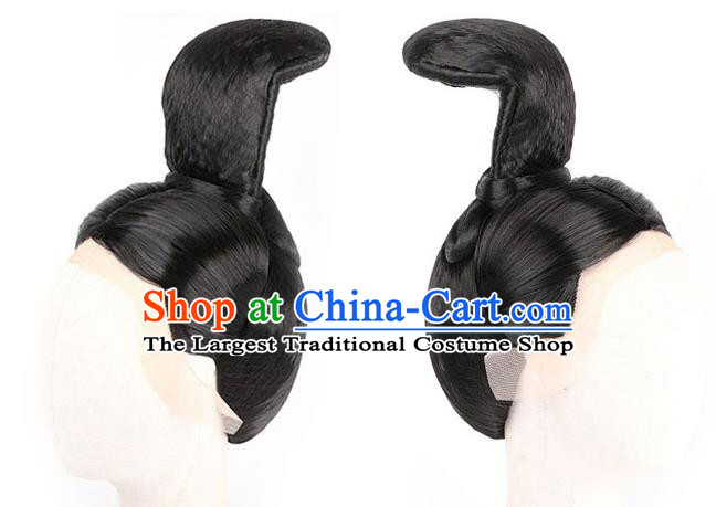 Handmade Chinese Ancient Palace Lady Wig Sheath Traditional Tang Dynasty Empress Helan Mingyu Wigs Chignon