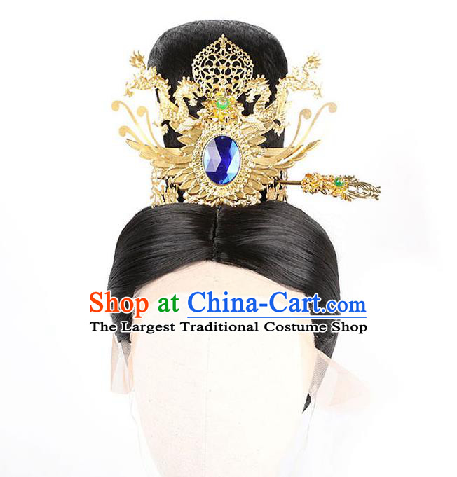 Handmade Chinese Ancient Palace Lady Wig Sheath Traditional Tang Dynasty Empress Helan Mingyu Wigs Chignon