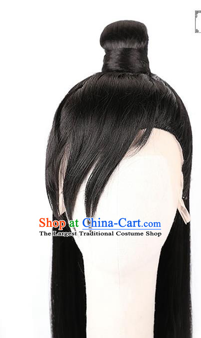 China Ancient Swordsman Wei Wuxian Wigs Traditional Tang Dynasty Prince Wig Sheath for Men