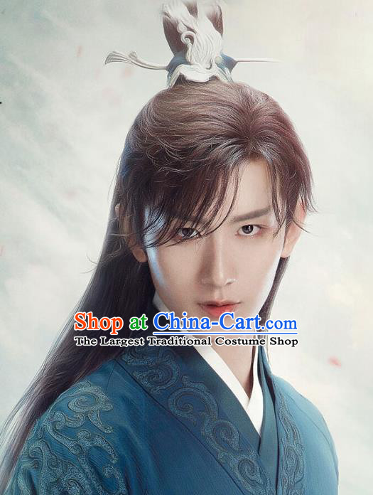 China Ancient Swordsman Wei Wuxian Wigs Traditional Tang Dynasty Prince Wig Sheath for Men