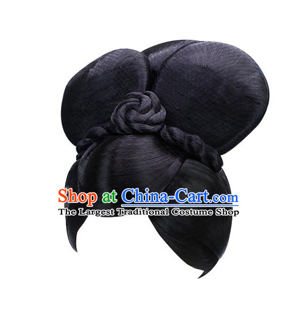 Chinese Ancient Palace Lady Wig Sheath Traditional Ming Dynasty Imperial Consort Wigs Chignon Headwear