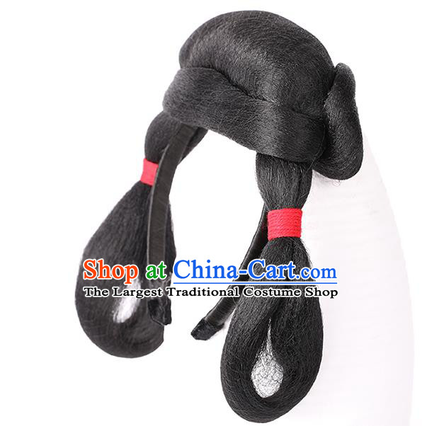 Chinese Ancient Servant Girl Wig Sheath Traditional Tang Dynasty Palace Lady Wigs Chignon Hair Clasp