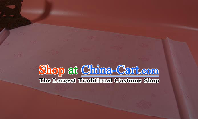 Chinese Jacquard Peony Pink Silk Material Traditional Hanfu Silk Fabric