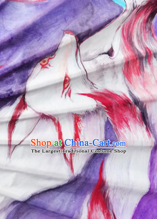 Traditional China Purple Oil Paper Umbrella Handmade Umbrellas Artware Painting Nine Tails Fox Umbrella