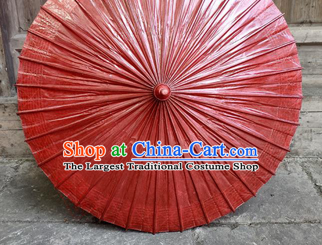 Traditional China Wedding Bride Umbrella Handmade Umbrellas Artware Bumbershoot Purplish Red Oil Paper Umbrella
