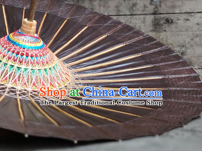 Traditional China Handmade Umbrellas Artware Bumbershoot Brown Oil Paper Umbrella Stage Show Umbrella
